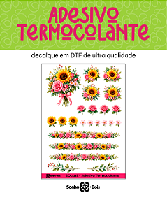 Transfer Termocolante DTF Cartela 13x18cm Floral