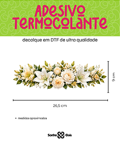 Transfer Termocolante DTF Barrado 27x11cm Floral