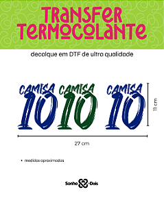 Transfer Termocolante DTF Barrado 27x11cm Copa