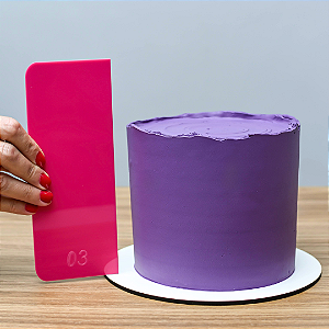 Espátula de Textura para Confeitaria - Modelo 03 Espátula para Bolo Espátula de Acrílico Alisadora