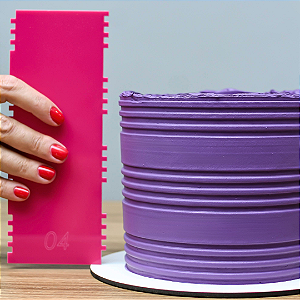 Espátula de Textura para Confeitaria - Modelo 04 Espátula para Bolo Espátula de Acrílico