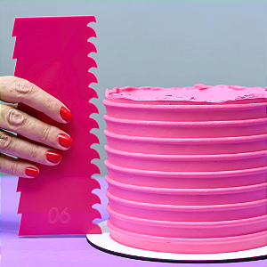 Espátula de Textura para Confeitaria - Modelo 06 Espátula para Bolo Espátula de Acrílico