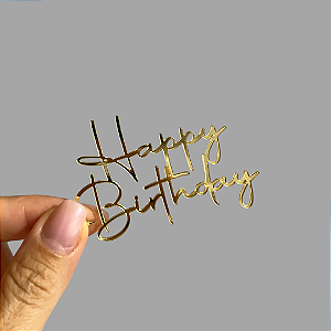 Aplique Para Bentô Cake - Happy Birthday Modelo 05 (Kit com 4 Unidades)