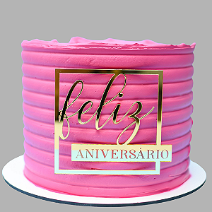 Aplique Para Bolo - Feliz Aniversário Moldura