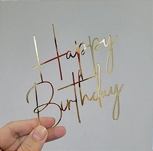 Aplique Para Bolo - Happy Birthday (Modelo 01)
