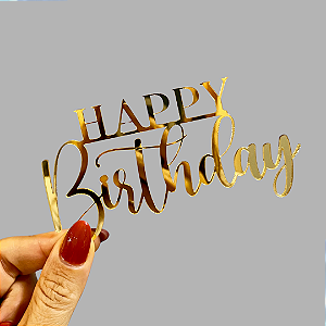Aplique Para Bolo - Happy Birthday (Modelo 03)