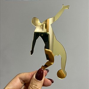 Aplique Para Bolo - Jogador de Futebol Dourado