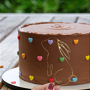 Aplique Para Bolo - Coelho Dourado