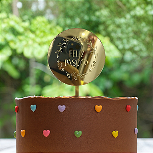 Topo de Bolo Redondo - Páscoa Mandala