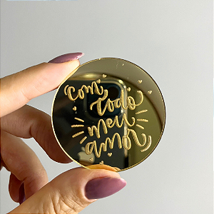 Aplique Medalha - Com Todo Meu Amor (Kit com 4 Unidades)