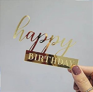 Aplique Para Bolo - Happy Birthday (Modelo 04)