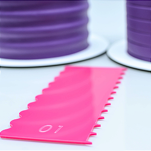 Espátula de Textura para Confeitaria - Modelo 01 Espátula para Bolo Espátula de Acrílico