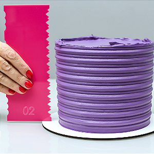 Espátula de Textura para Confeitaria - Modelo 02 Espátula para Bolo Espátula de acrílico