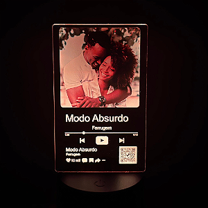 Luminária Personalizada Nossa Música no Youtube – Inserimos sua Foto e o Nome da Música Com Qr-Code .