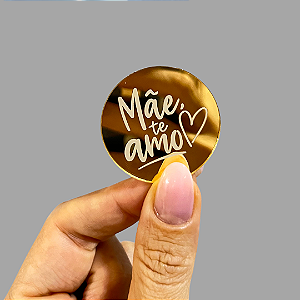 Aplique Medalha - Mãe, Te Amo (Kit com 4 Unidades)