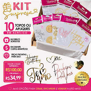Kit Surpresa - Topos, Apliques, Medalhas, Espátulas