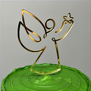 Topo de Bolo - Anjo Natalino Dourado - Decoração de Natal