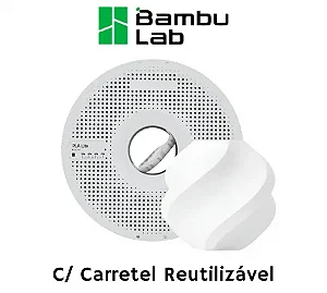 Filamento PLA Lite Branco com Carretel Reutilizável - Bambu Lab - 1Kg