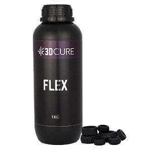 Resina 3D Cure Flex - Preto - 1kg