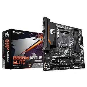 Placa Mãe Gigabyte B550M Aorus Elite 1.3, AMD AM4, DDR4, mATX, M.2 NVME, DVI-D/HDMI - B550M Aorus Elite - REV 1.3