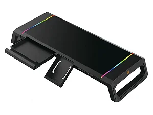 Base Para Monitor Multifuncional Gamer Led Rgb Flexível Usb