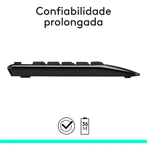 Combo Teclado e Mouse sem fio Logitech MK345 Layout ABNT2