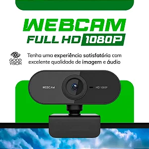 Webcam Camera Full Hd Zoom 1080p 360 Graus Videoconferencia Streamcam Web Cam Entrada Usb 2.0 Com Microfone- GoodVision