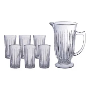 Conjunto de Jarra de Vidro 1 L com 6 Copos 265 ml Design Premium