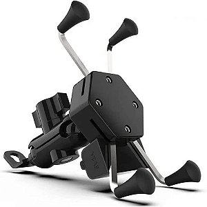 Suporte De Celular Para Moto Carregador USB Universal Rotação 360° U / UNICA