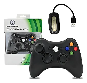 Controle Gamer Tipo Xbox 360 -SEM FIO- Wireless 2.4G Joystick com receptor PC Computador