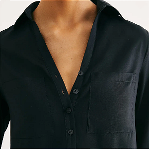 Camisa Manga Longa Em Viscose