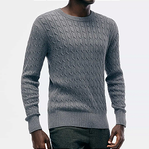 Sueter Masculino em Trico - Trançado