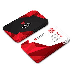 Cartão de Visita em PVC/PS/PET Branco 0,3mm de 410g Com 4 Cantos Arredondados