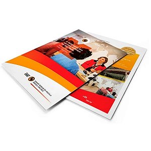 Folheto 10 x 14,8CM(A5) com Impressão Colorida na Frente e Verso no papel Couchê Brilho 115g