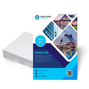 Folheto 20 x 28CM com Impressão Colorida na Frente no papel Couchê Brilho 90g