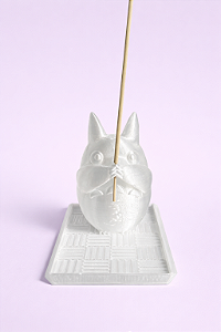 Porta-Incenso Decorativo Totoro Branco Translúcido