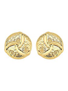 Brinco Maximalista Detalhado Redondo Tamanho Único Banhado a Ouro 18k