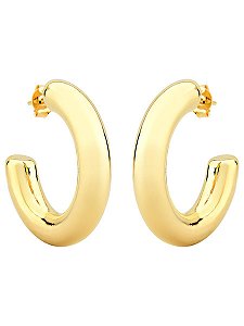 Brinco Argola Tubo Tamanho Único Banhado a Ouro 18k