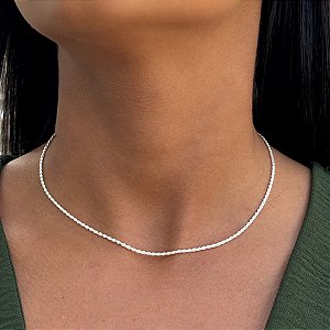 Colar Cordão Baiano Tamanho 40,0 cm Prata 925
