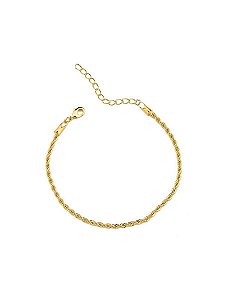 Pulseira Cordão Baiano Tamanho Único Banhado a Ouro 18k
