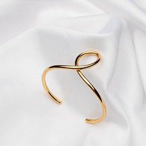 Bracelete Liso Tamanho Único Banhado a Ouro 18k