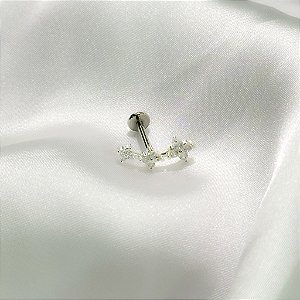 Piercing Tragus Flores Tamanho Único Prata 925