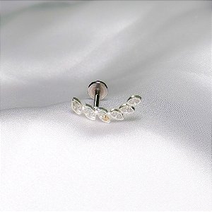 Piercing Tragus Folhas Tamanho Único Prata 925