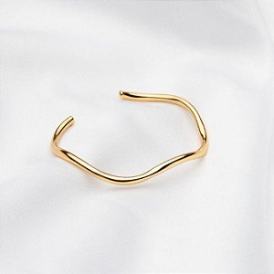 Bracelete Ondulado Tamanho Único Banhado a Ouro 18k