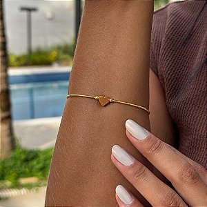 Corda Coração Tamanho Único Banhado a Ouro 18k