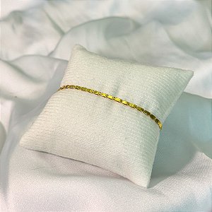 Pulseira Elos Retangular Tamanho Único Banhado a Ouro 18K