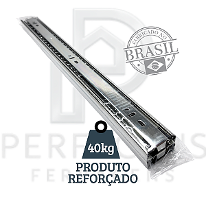 Par de Corrediça Telescópica Reforçada 42mm x 450mm - 40kg