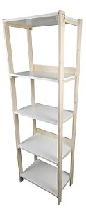 Estante alta de mdf e pinus basic para livros e objetos