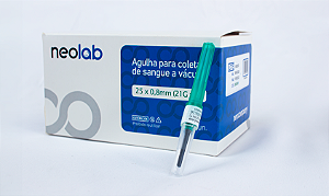 Agulhas para coleta de Sangue a Vácuo 21g C/100 - Neolab