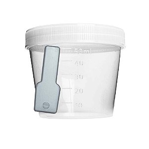 Coletor não Estéril, Transparente, com Pá, Tampa Branca, 50ml C/100 FL1-03501